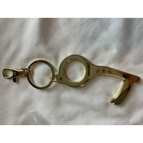 NWT Lilly Pulitzer RARE Gold Contactless No Touch Door Opener Keychain or Gift - Picture 7 of 8